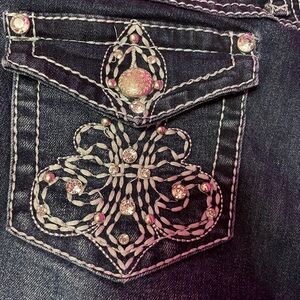 y2k rhinestone graphic jeans